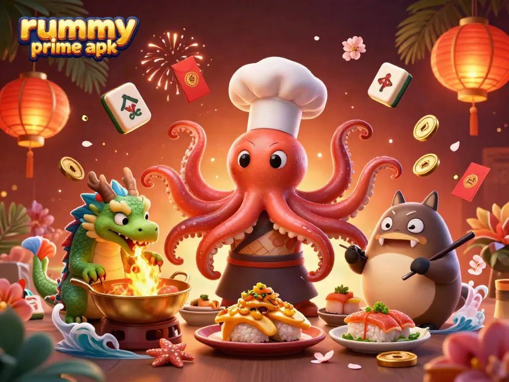 Play rummy prime apk with dynamic characters in a vibrant casino setting full of lively game elements.