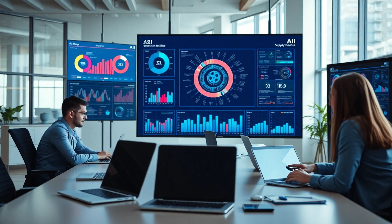 Enhance AI supply chain management with innovative technology displays and team synergy.