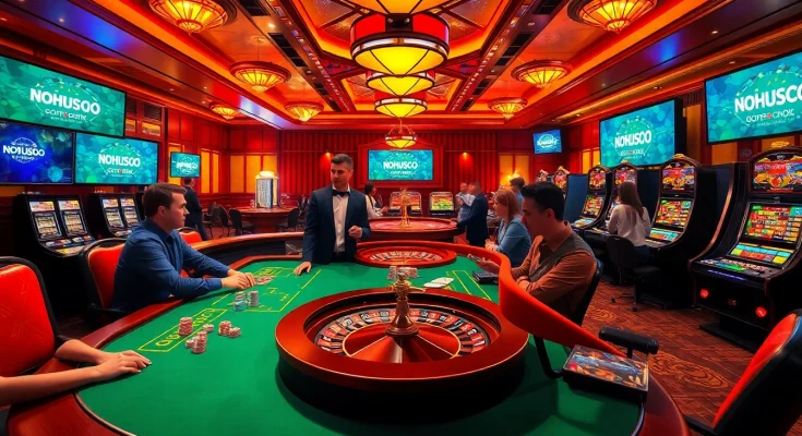 Experience thrilling gambling at nohu900.in.net with vibrant casino tables and winning moments.