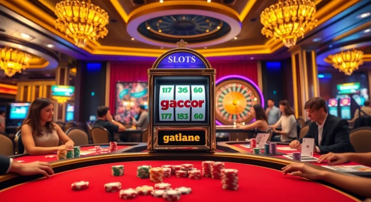 Players enjoying a thrilling game at a luxurious casino featuring the slot gacor machine.