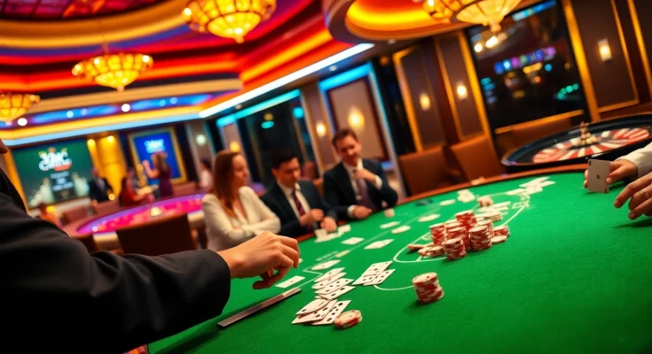 Players enjoying an exhilarating poker game at 33win's luxurious casino.