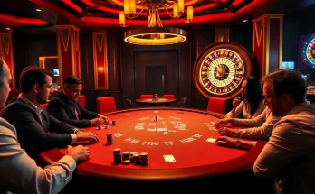 HAYWIN poker game at a luxurious casino table filled with chips and cards.