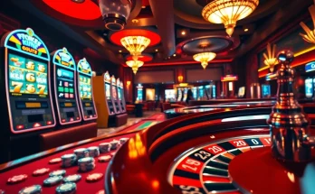 Nổ hũ rikbet showcasing vibrant slot machines and an engaging casino atmosphere.
