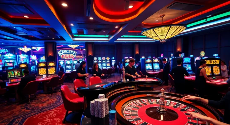 Engaging scene of players enjoying casino games, highlighting the excitement of HB88.