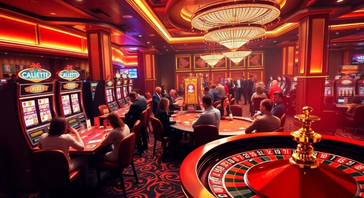 Engaged players enjoying diverse games at 789club casino with vibrant atmosphere.