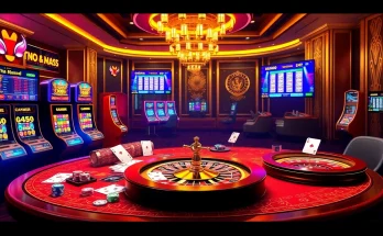 Engaging gaming scene featuring Tool xổ số siêu tốc with roulette, cards, and vibrant casino ambiance.