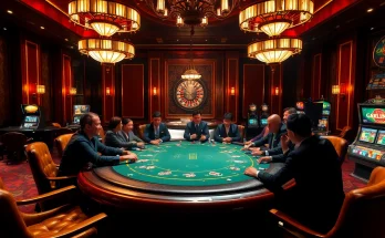 Experience high-stakes thrills at Vaoluoitv's luxurious casino poker table with vibrant decor.