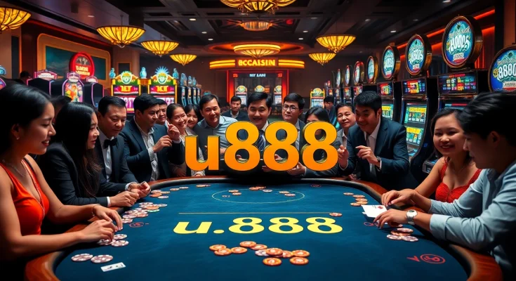 Players enjoying a thrilling online casino experience at u888 with vibrant games and elegant atmosphere.
