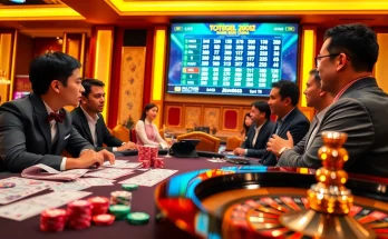 Experience the thrill of togel china as players engage at a vibrant casino game table.