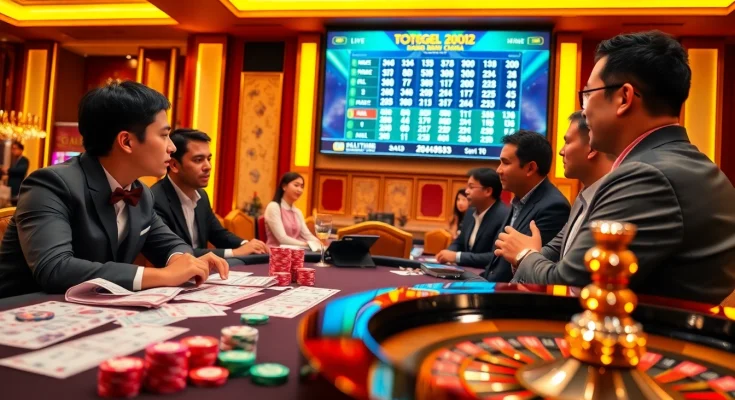 Experience the thrill of togel china as players engage at a vibrant casino game table.