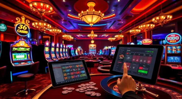 SODO66 players enjoying a vibrant casino environment filled with slot machines and poker tables.