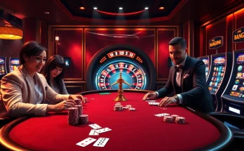 Action-packed poker game at https://okwinbiz.com/ with colorful chips and stylish decor.