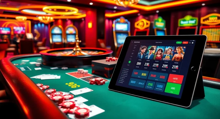 Experience excitement at https://bong88.casa/ with a luxurious casino scene, cards, roulette, and chips.