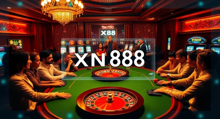 Exciting gameplay at a luxurious casino highlighting tin tức xn88 in a vibrant scene of poker.