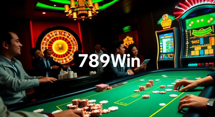 Experience the excitement of 789Win with vibrant casino gaming tables and lively players.