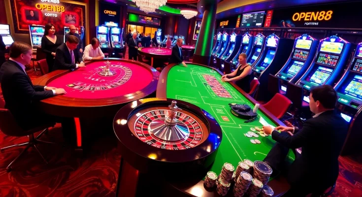 Engaging players at OPEN88 casino tables with exciting gameplay and vibrant atmosphere.