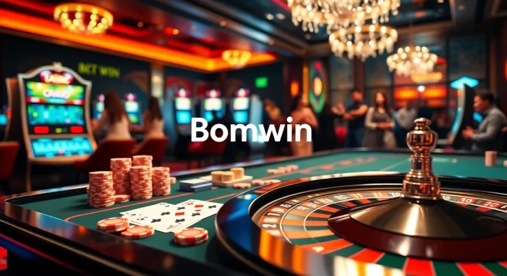 Experience the excitement of Bomwin with vibrant casino tables and engaging gaming interfaces.
