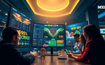Engaging visual representation of NK88 online betting platform with dynamic interface and users.