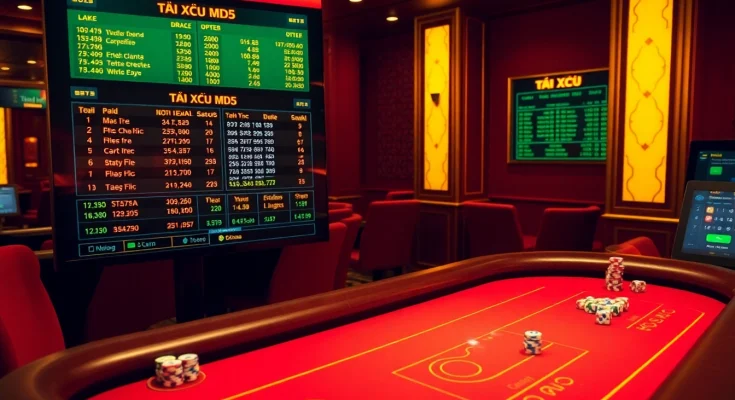 Tài xỉu md5 game interface showcasing vibrant casino elements and vibrant betting scene