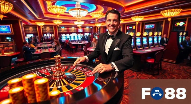 Engage with FO88's thrilling casino atmosphere featuring exciting games and luxurious decor.