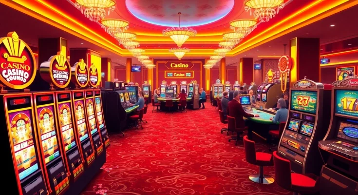 Experience vibrant Online Casino gaming atmosphere with engaging players and dynamic gaming setups.