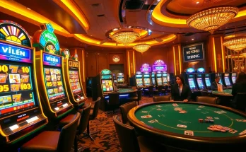 Nổ Hũ Đổi Thưởng at a luxurious casino showcased with exciting slot machines and thrilling gameplay.