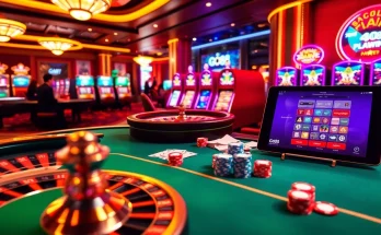 Experience the excitement of GO88 with vibrant casino visuals featuring poker and slot machines.