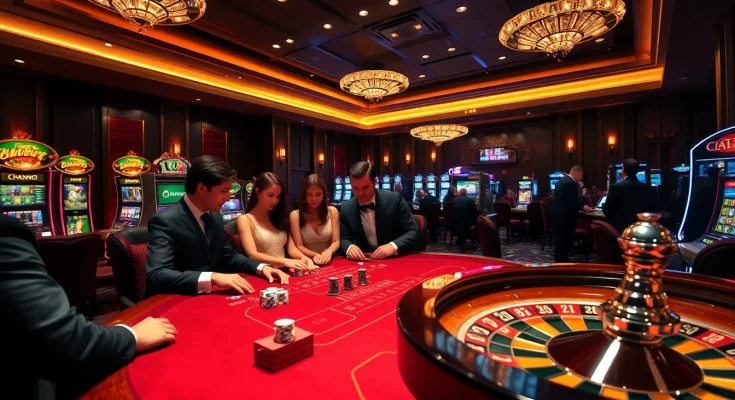 Experience the excitement of THABET gaming at a luxurious casino table with vibrant chips and a roulette wheel.
