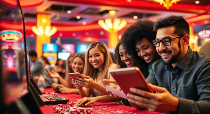 Exciting nhacaiuytin online gaming scene with players enjoying casino games.