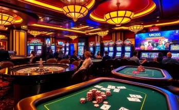 Play thrilling games at UK88 Casino with vibrant tables and slot machines.