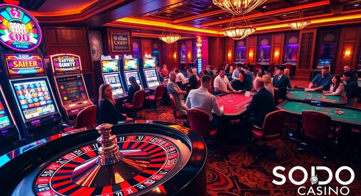 Experience the excitement of SODO CASINO with vibrant gaming tables and thrilling action.