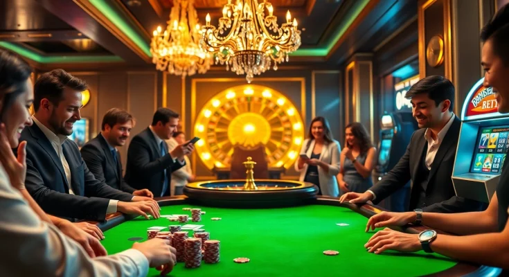 Daga players engaging in an exciting casino game at a luxurious table.