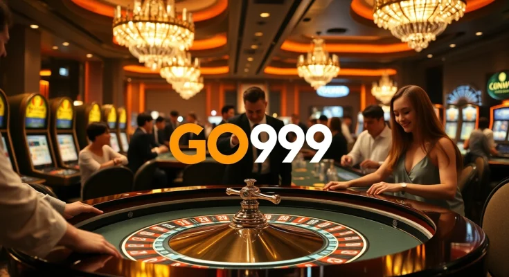 Players reveling in the excitement of GO99 casino games at a luxurious gambling table.