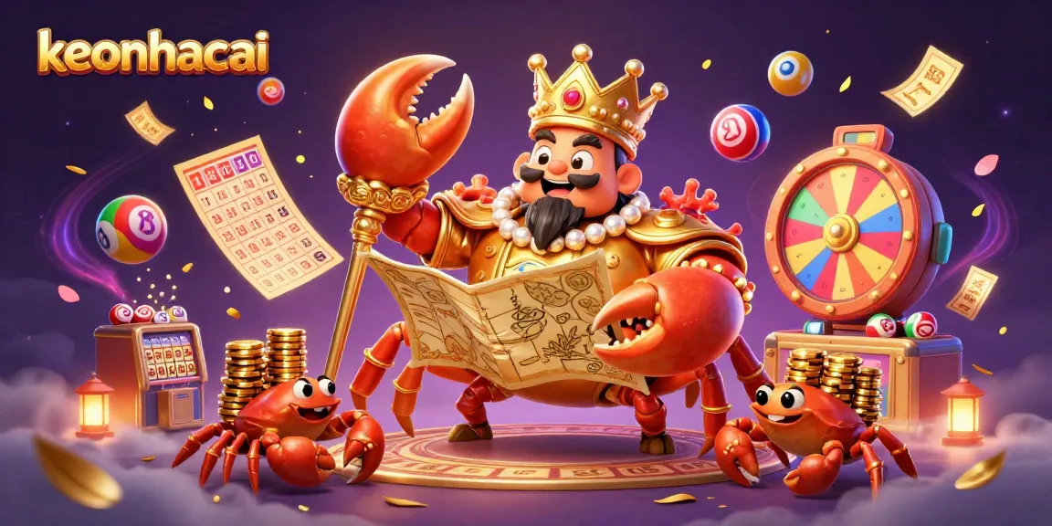 Engage with keonhacai as the golden crab emperor rules a vibrant casino, enriching your betting experience.