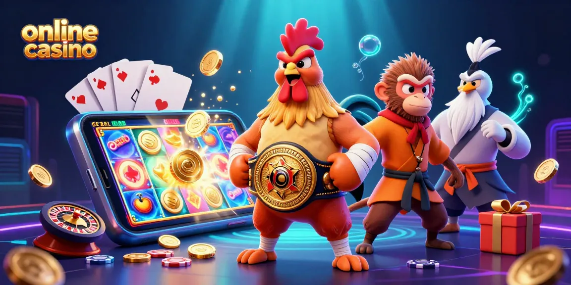 Engaging online casino scene featuring spirited characters amidst vibrant game elements and dynamic visuals